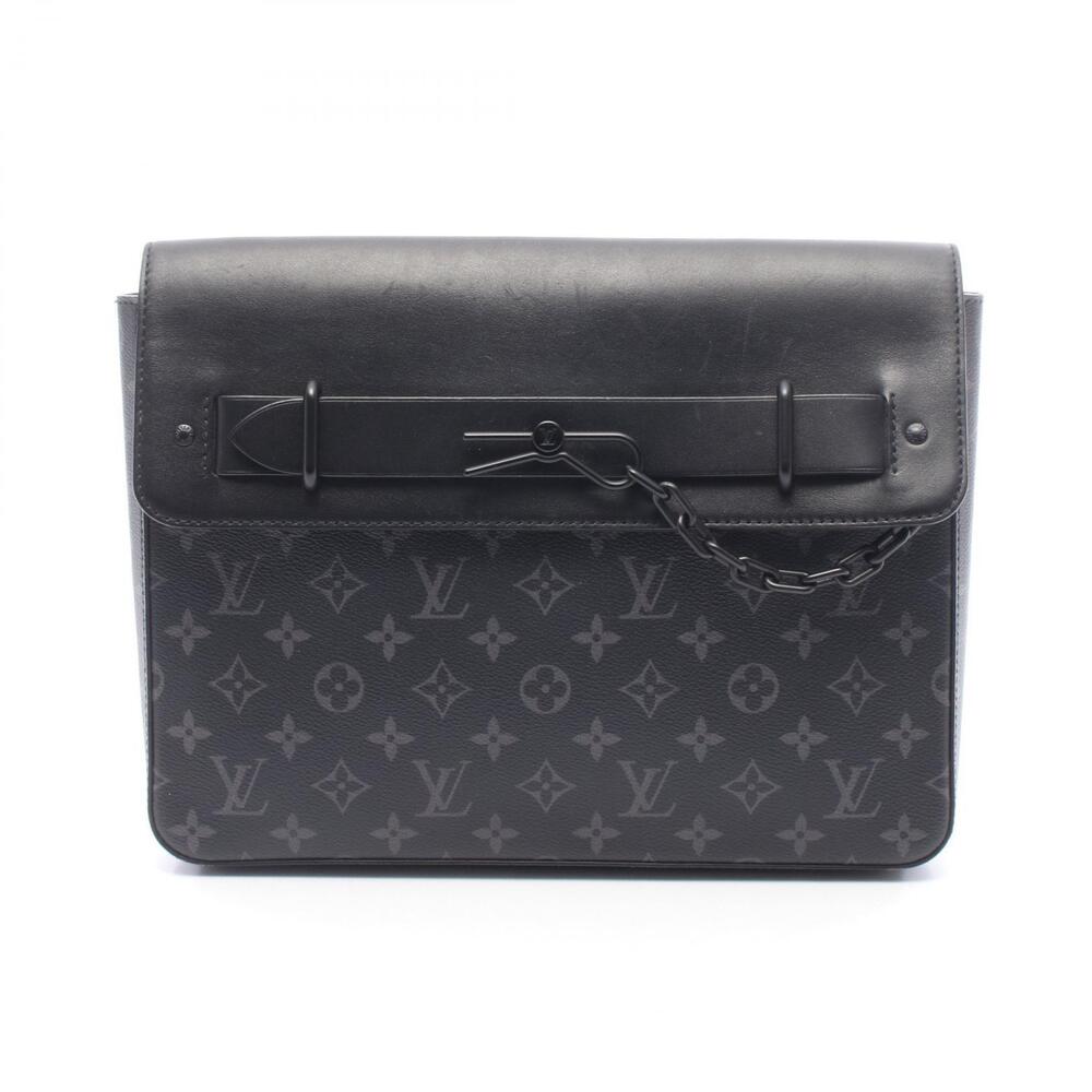 Louis Vuitton Pochette Steamer Shoulder Bag Clutch Canvas Leather Monogram